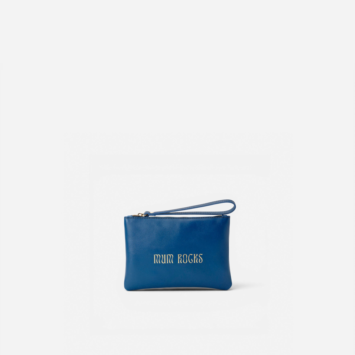 Clutch de piel Mum Rocks Zipper "Mum Rocks" color azul marino, de Mercules