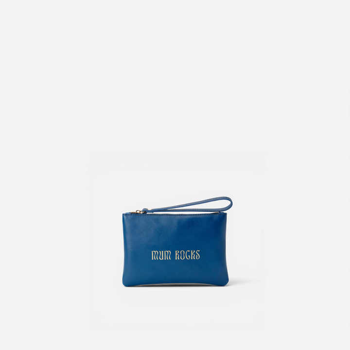 Clutch de piel Mum Rocks Zipper 