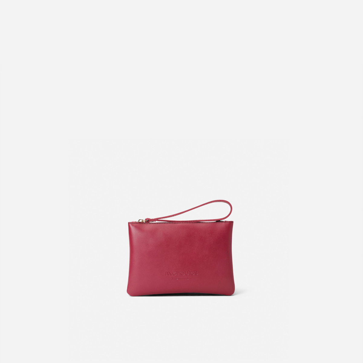 Clutch de piel Zipper color rojo lipstick, de Mercules