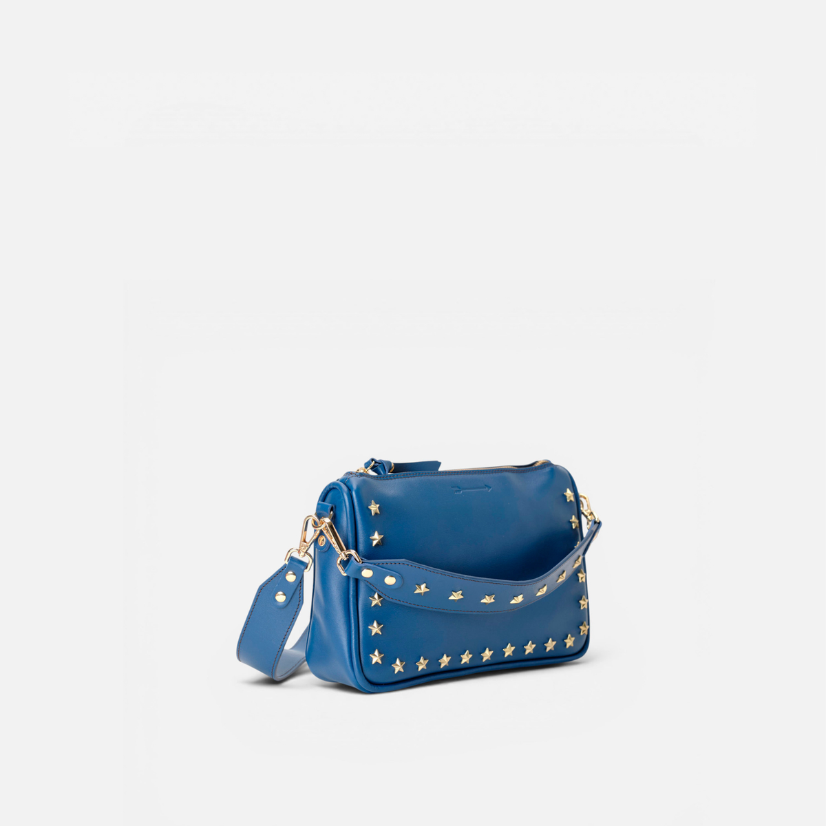 Otra vista: bolso de piel con estrellas Sandy Stars color azul marino, de Mercules