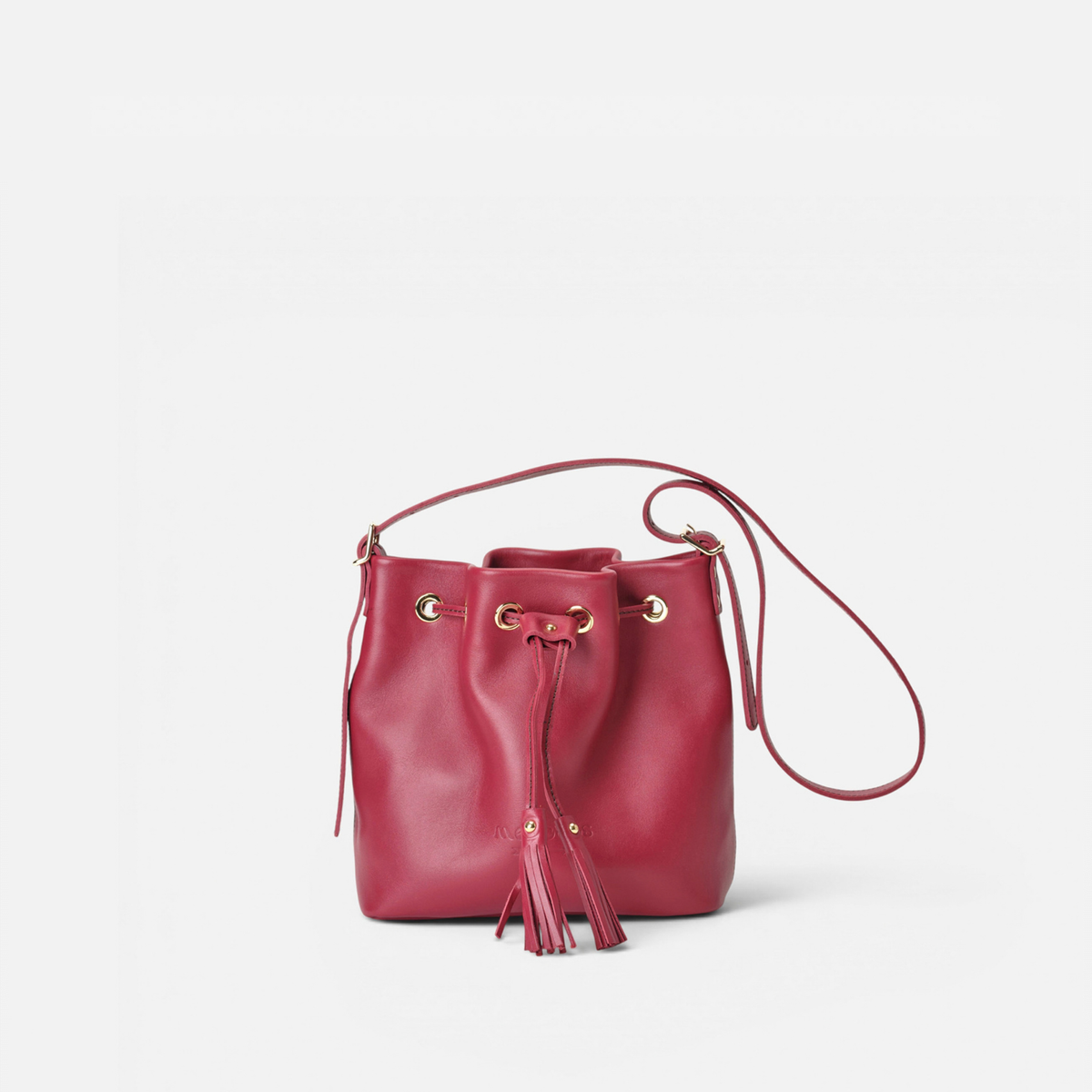 Bolso bombonera de piel Pampa color rojo lipstick, de Mercules