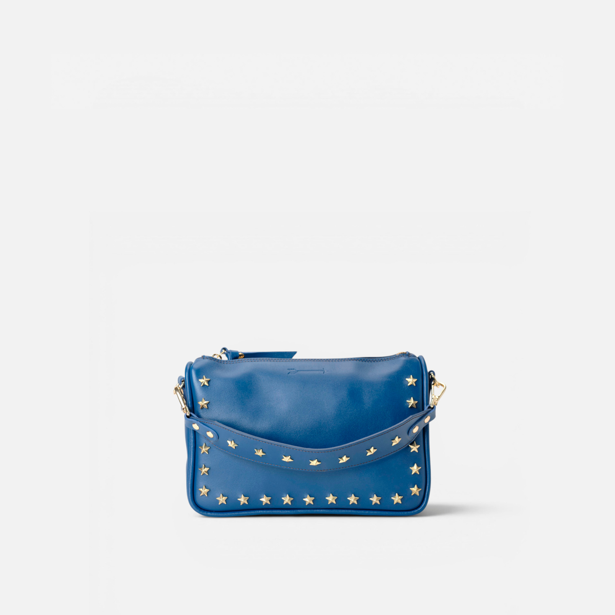 Otra vista: bolso de piel con estrellas Sandy Stars color azul marino, de Mercules