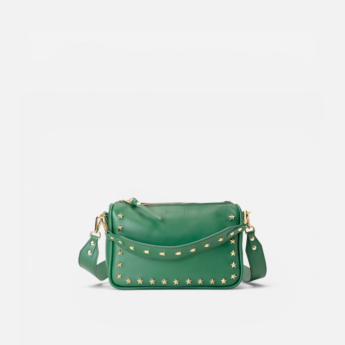 Bolso de piel con estrellas Sandy Stars color verde, de Mercules