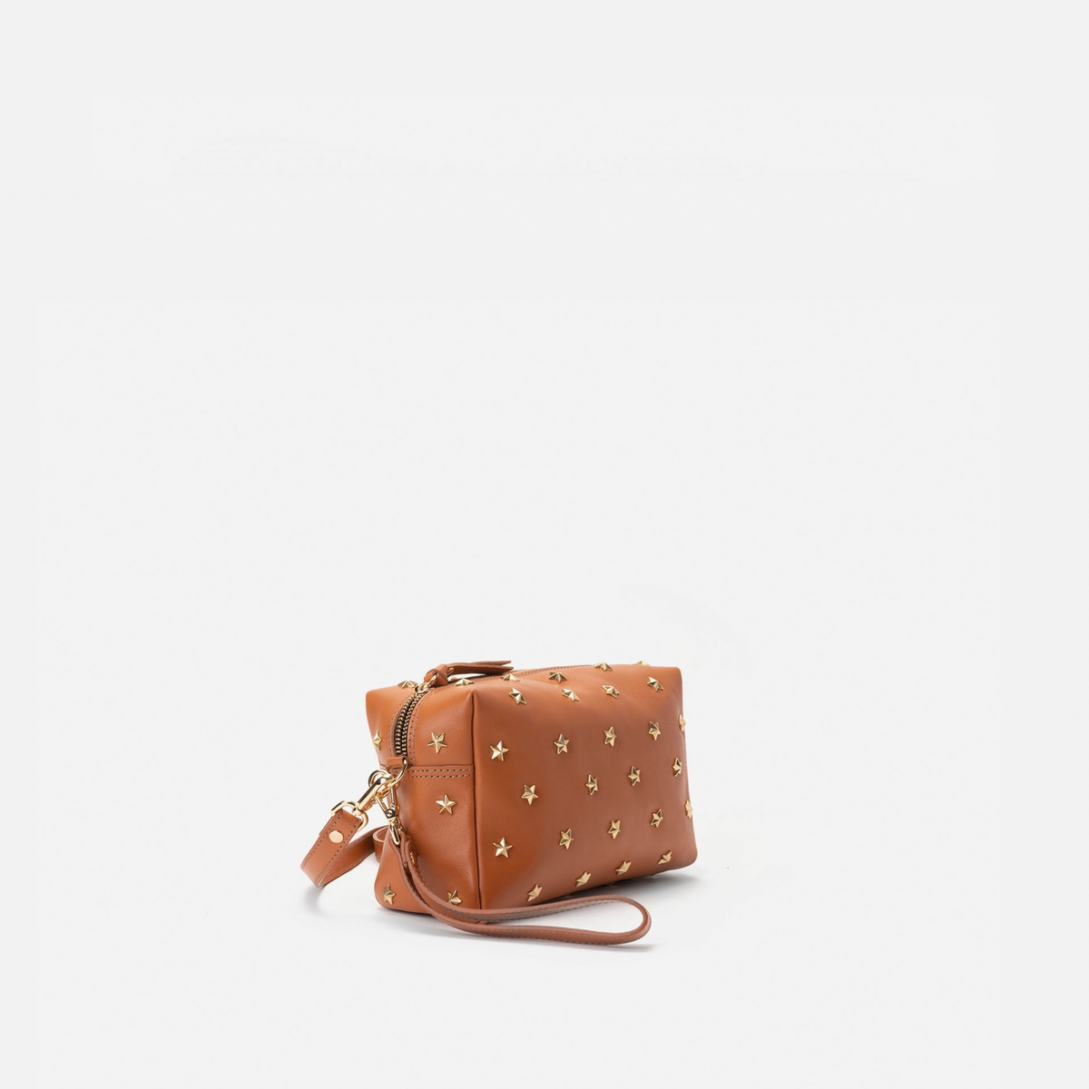 Otra vista: bolso de piel con estrellas Dixie color coñac, de Mercules