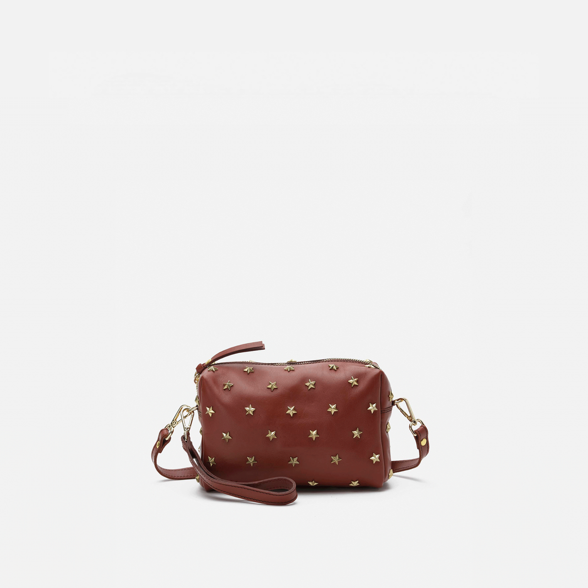 Bolso de piel con estrellas Dixie color teja, de Mercules