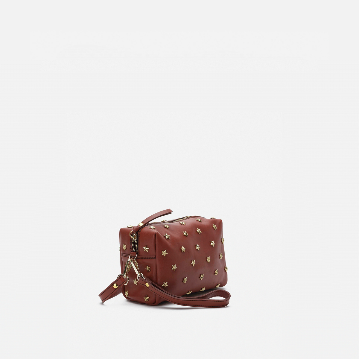 Otra vista: bolso de piel con estrellas Dixie color teja, de Mercules