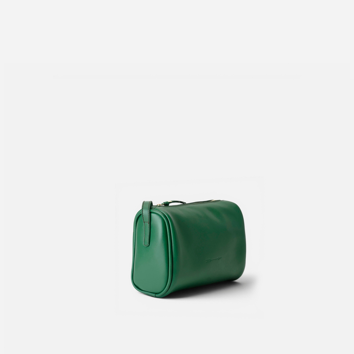 Otra vista: bolso cilíndrico de piel Parker color verde, de Mercules