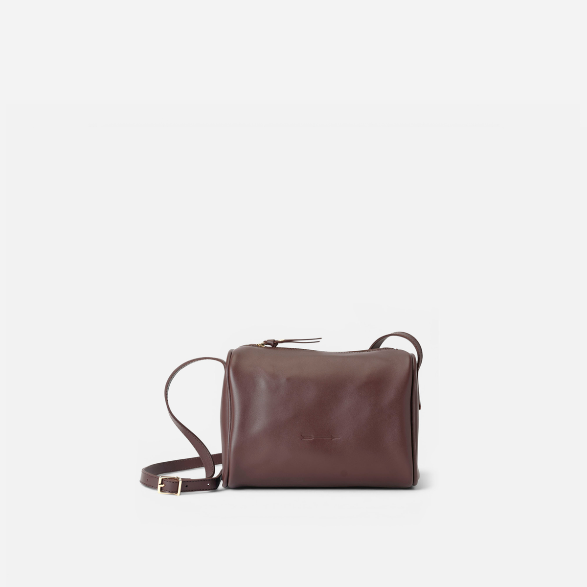 Bolso cilíndrico de piel Parker color marrón testa, de Mercules