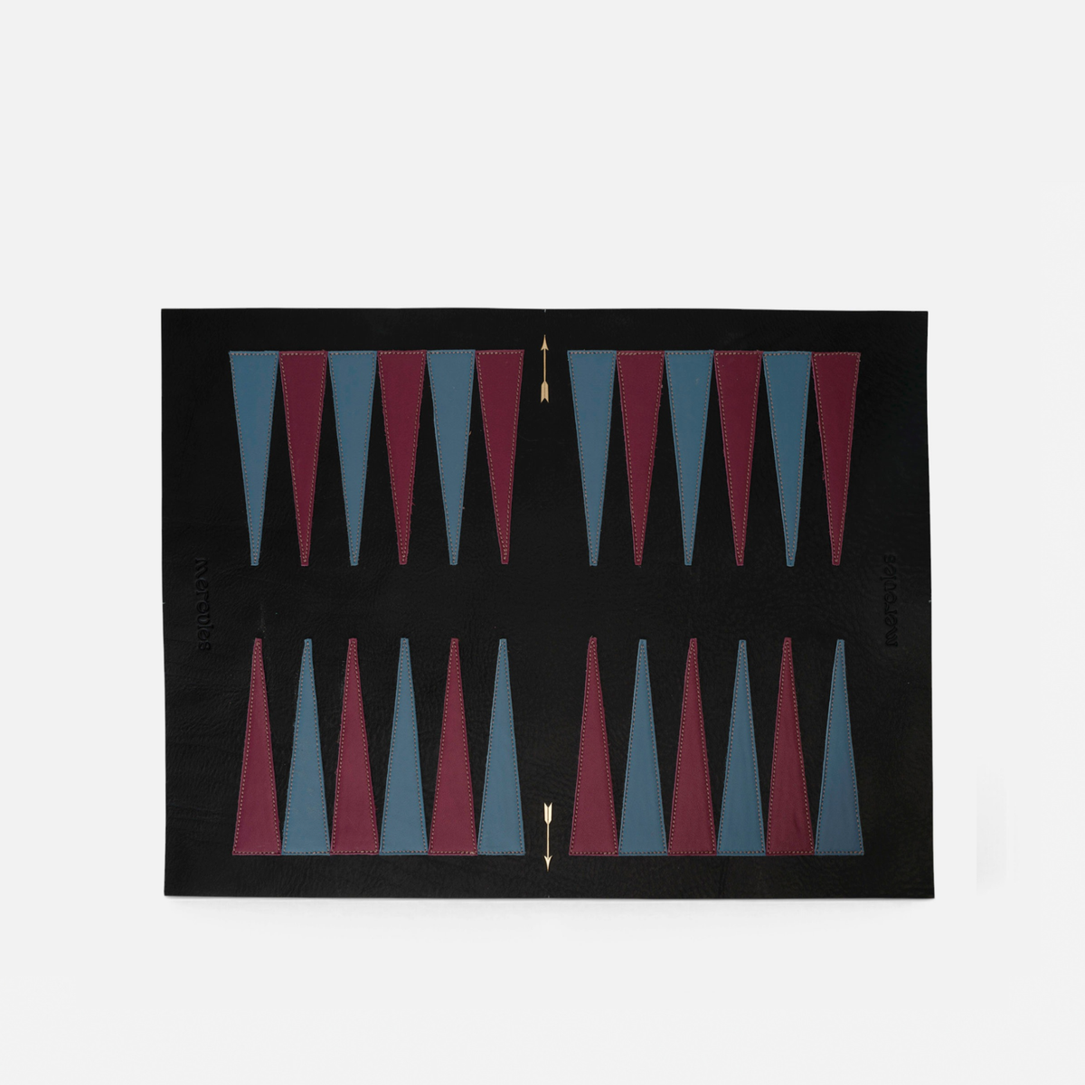Pack Backgammon grande Negro de Mercules – tablero grande de piel negra abierto, vista completa