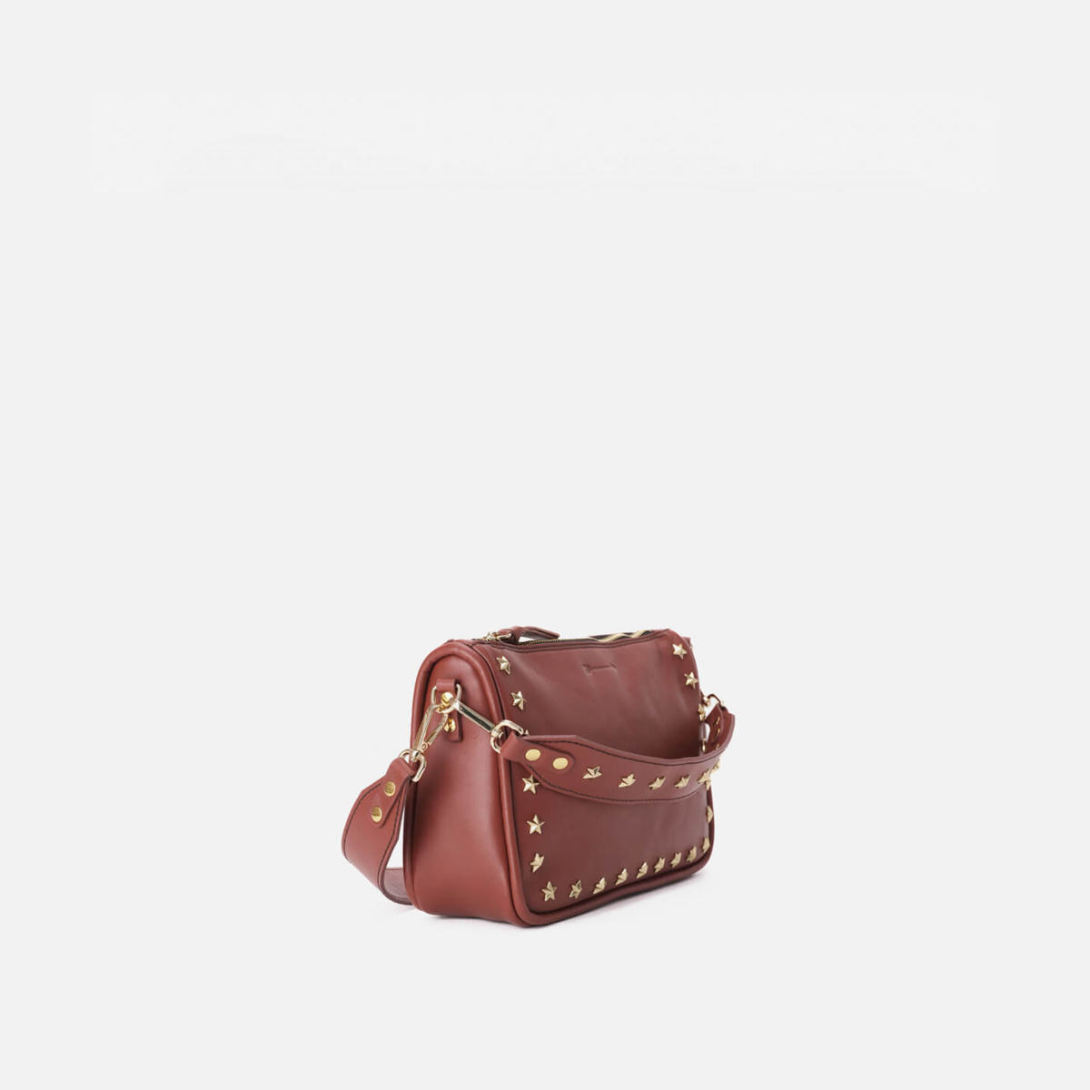 Otra vista: bolso de piel con estrellas Sandy Stars color teja, de Mercules