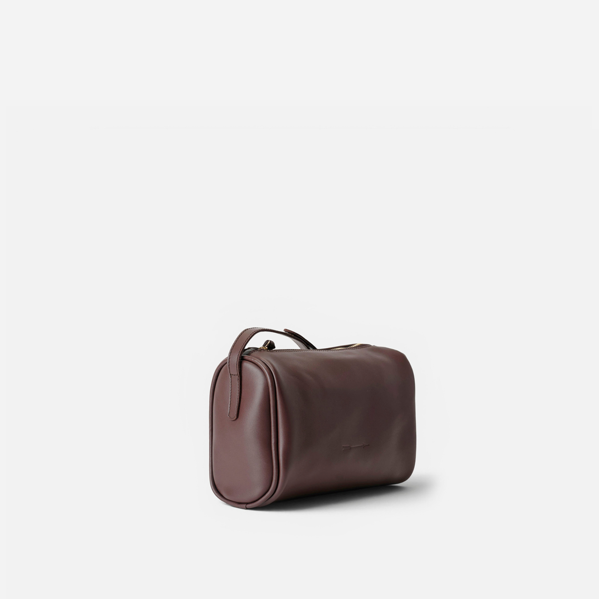 Otra vista: bolso cilíndrico de piel Parker color marrón testa, de Mercules