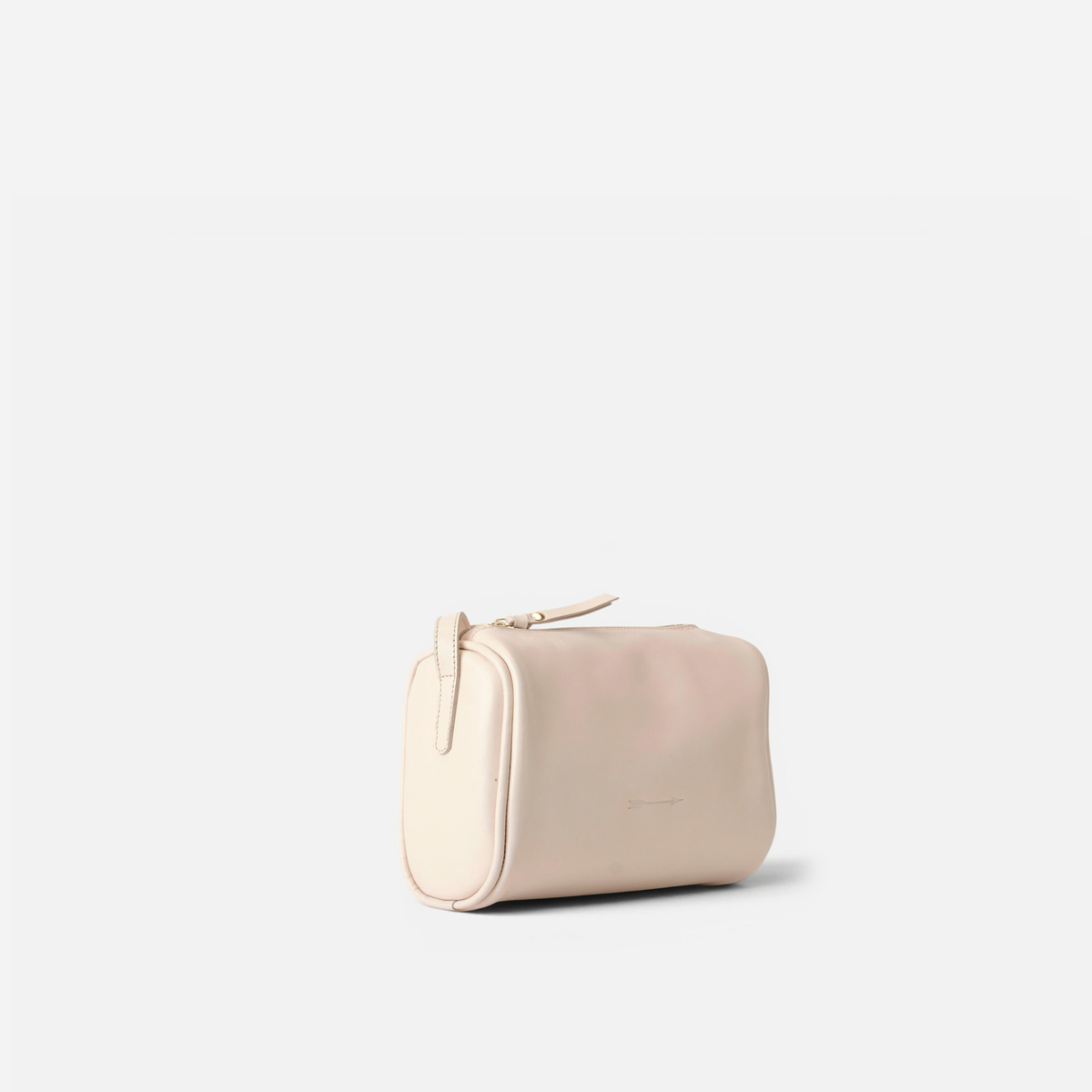 Otra vista: bolso cilíndrico de piel Parker color hueso, de Mercules