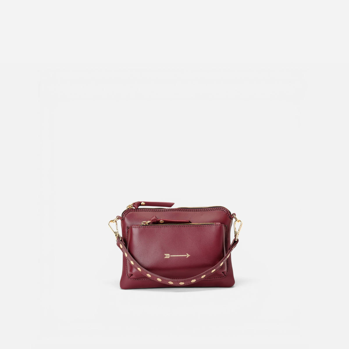 Otra vista: bolso pequeño con tachuelas Bugsy color burdeos, de Mercules