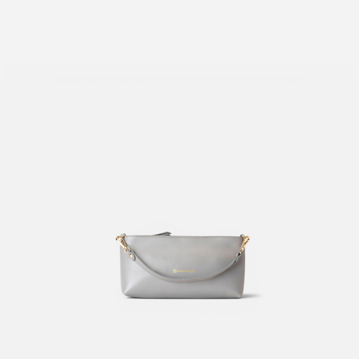 Otra vista: bolso baguette de piel Carri color gris, de Mercules