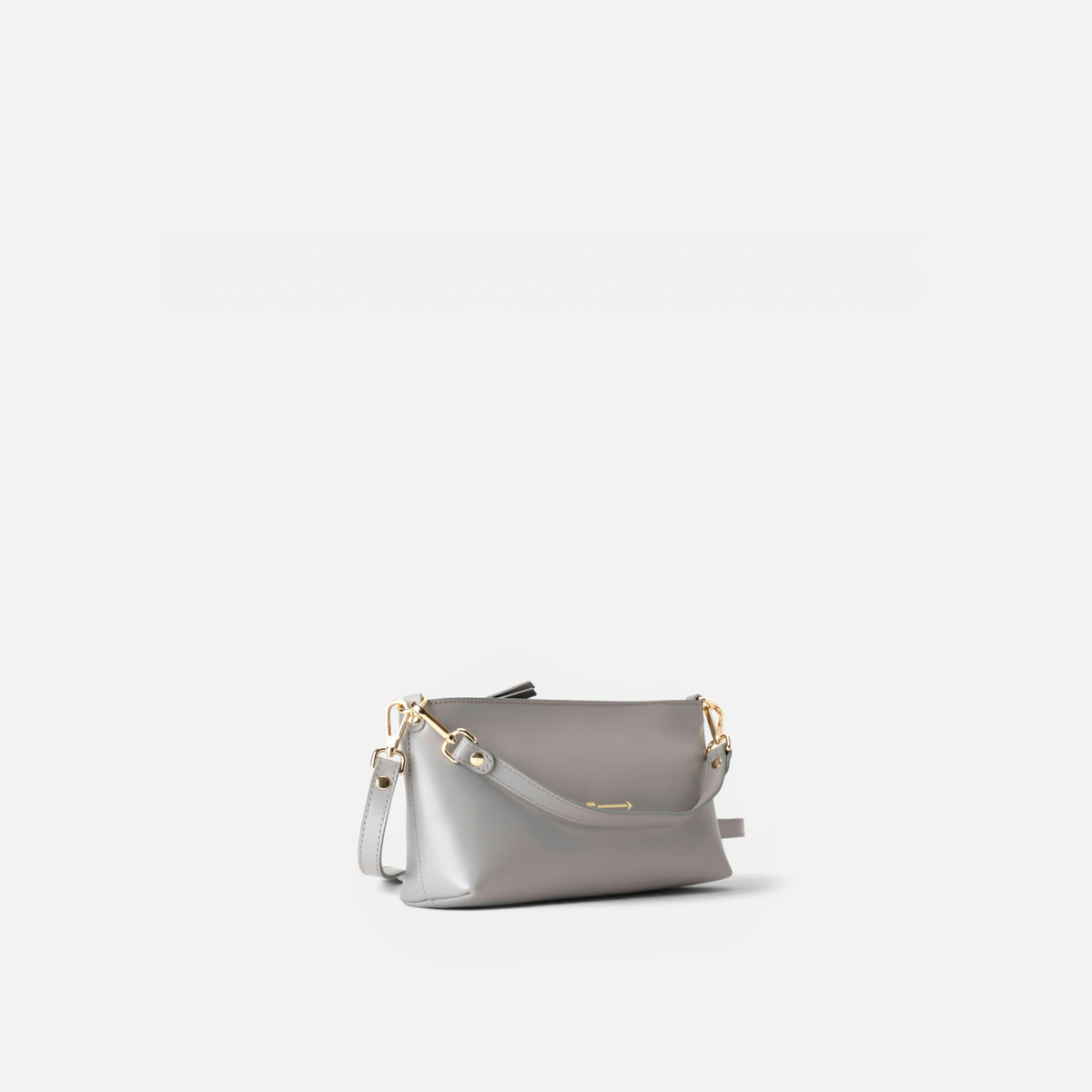 Otra vista: bolso baguette de piel Carri color gris, de Mercules