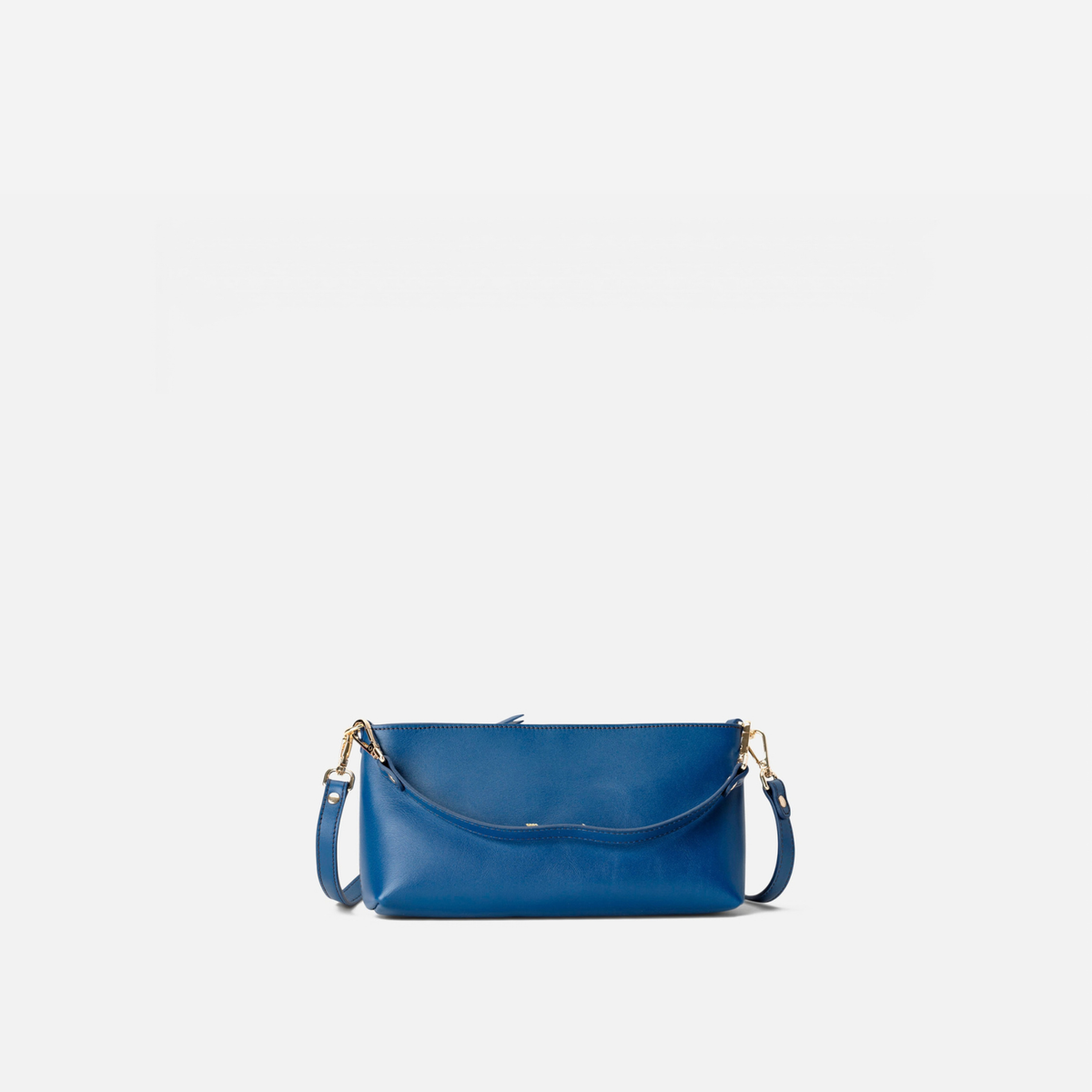 Bolso baguette de piel Carri color azul marino, de Mercules