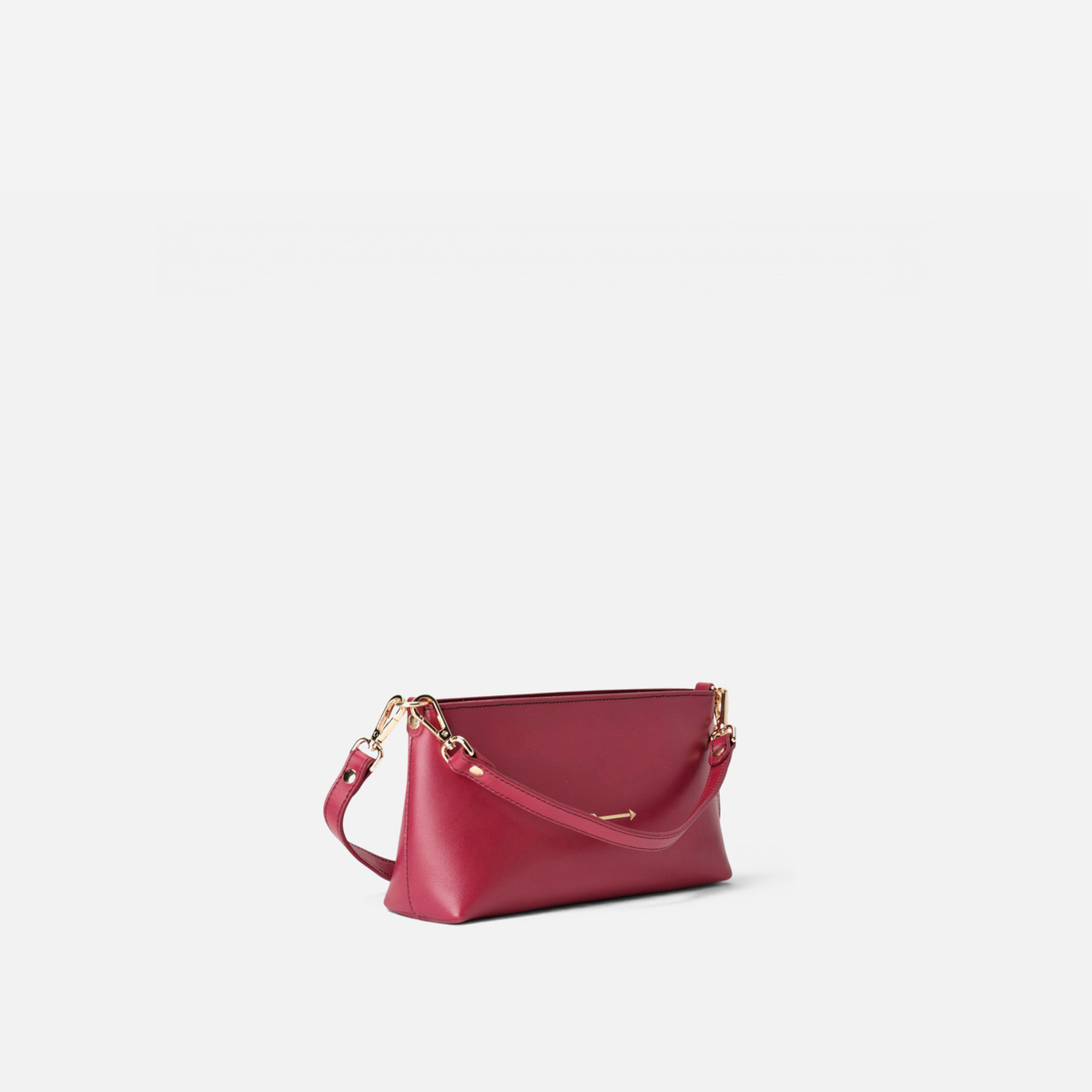 Otra vista: bolso baguette de piel Carri color rojo lipstick, de Mercules