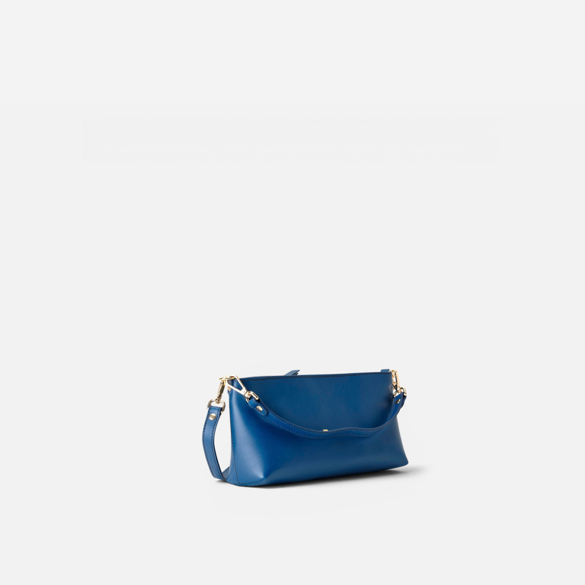 Otra vista: bolso baguette de piel Carri color azul marino, de Mercules
