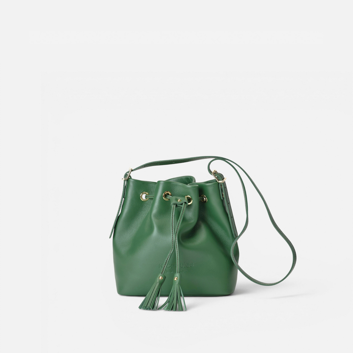 Bolso bombonera de piel Pampa color verde, de Mercules