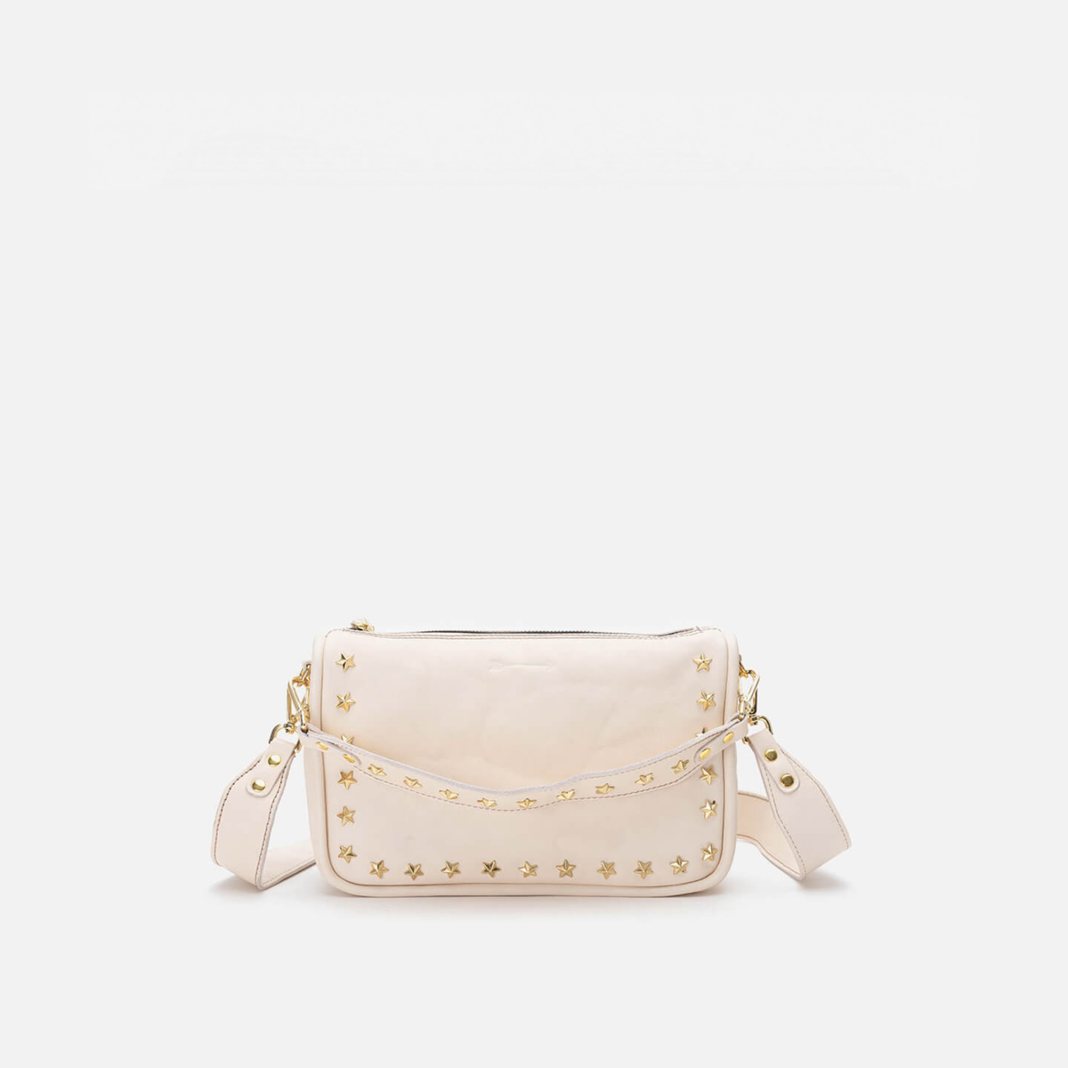 Bolso de piel con estrellas Sandy Stars color hueso, de Mercules