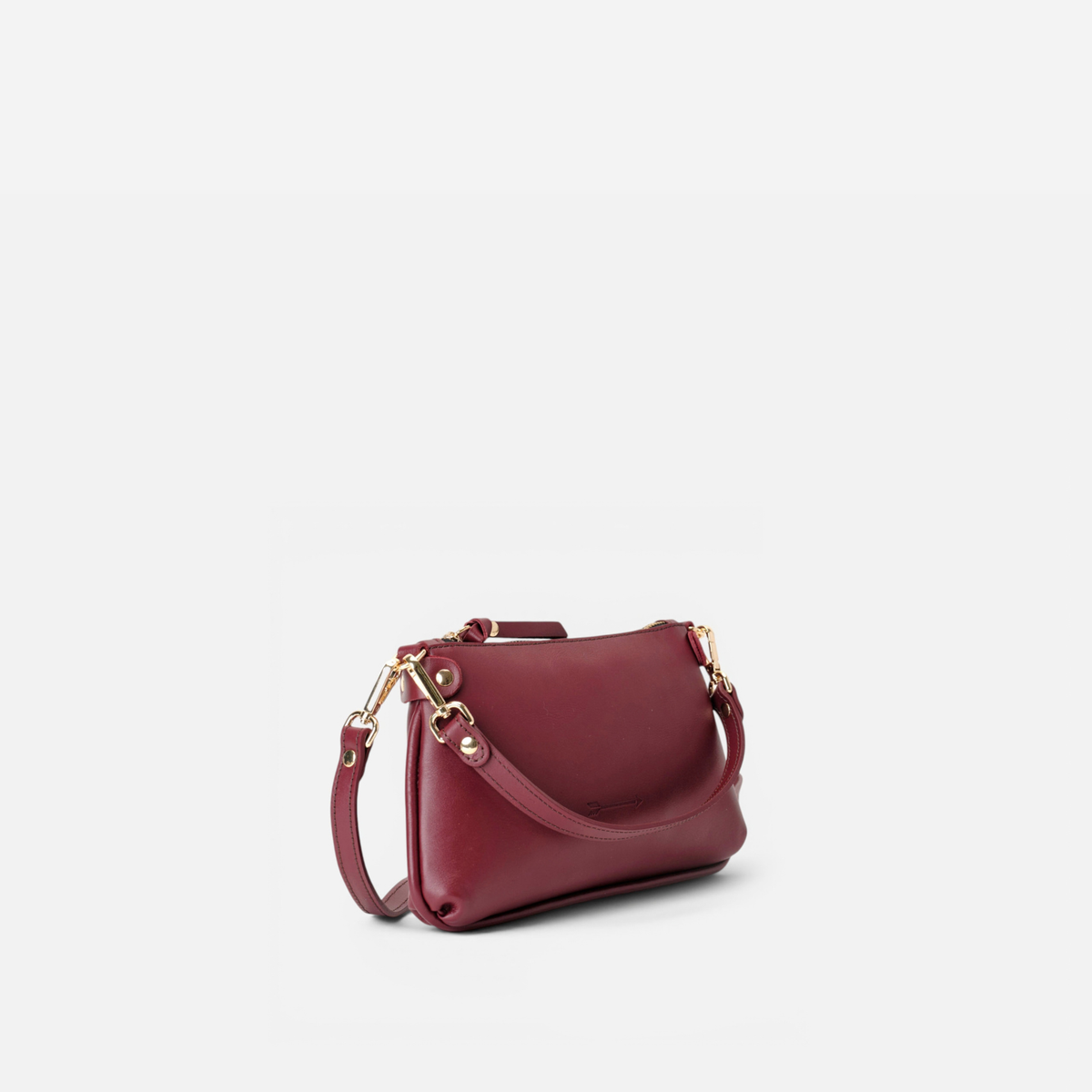 Otra vista: bolso pequeño de hombro Foxy color burdeos, de Mercules