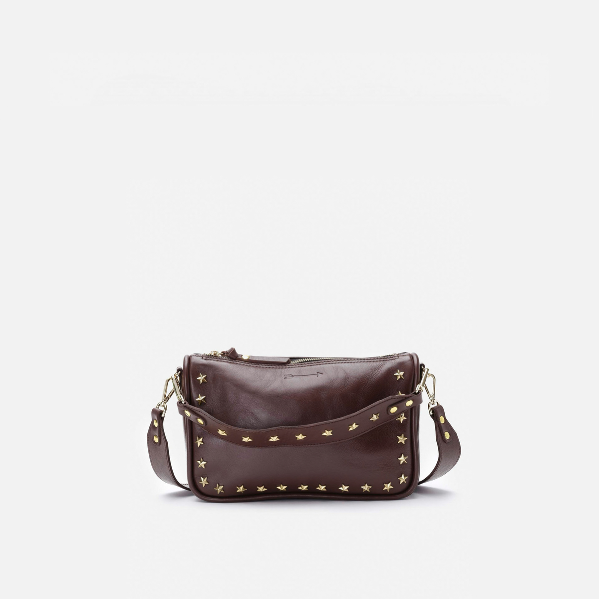 Bolso de piel con estrellas Sandy Stars color marrón testa, de Mercules