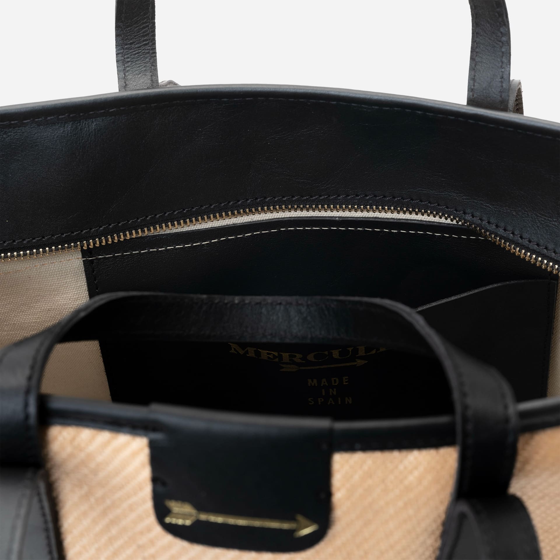 Jumbo Rafia Beige y Negro