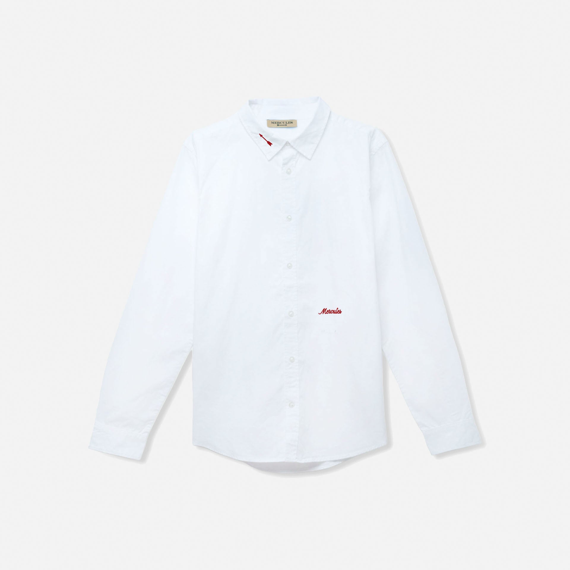 Camisa blanca bordado rojo