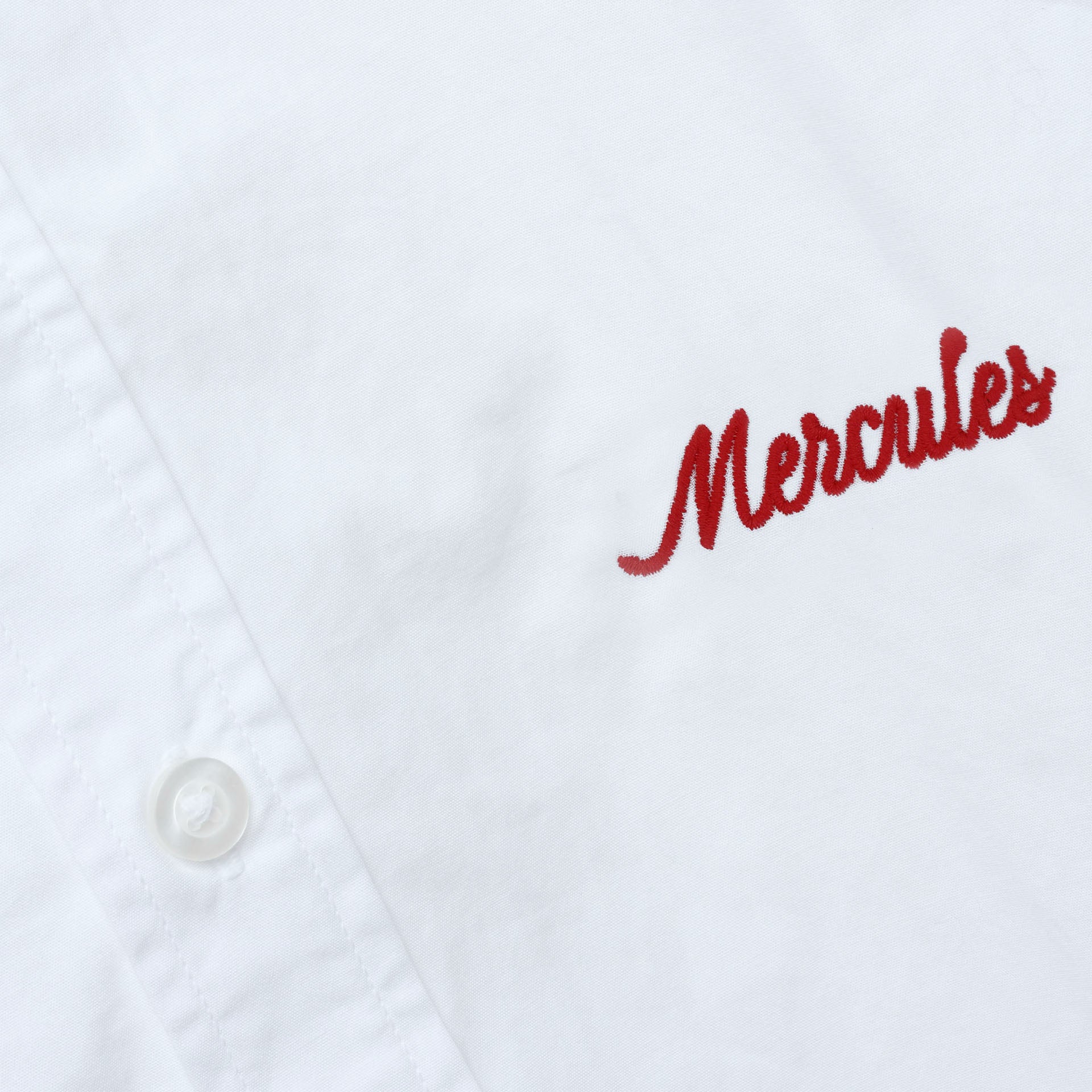 Camisa blanca bordado rojo