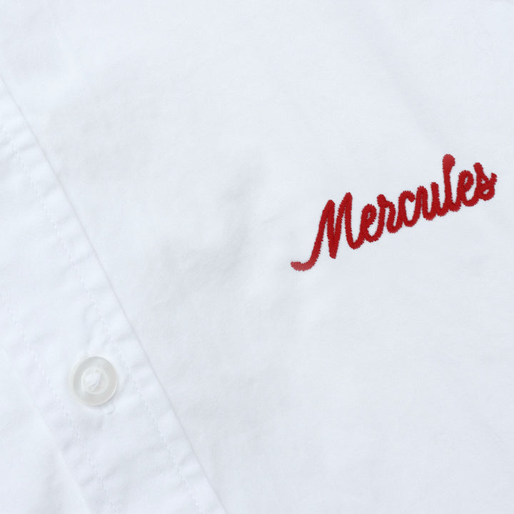 Camisa blanca bordado rojo