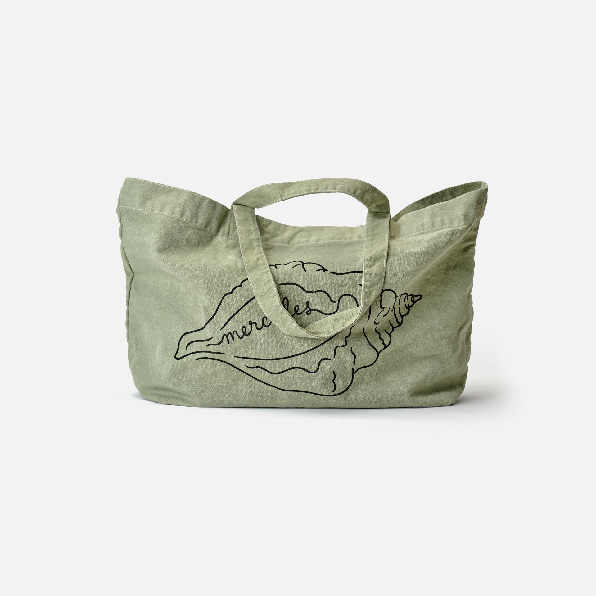 Canvas tote Shell Verde claro