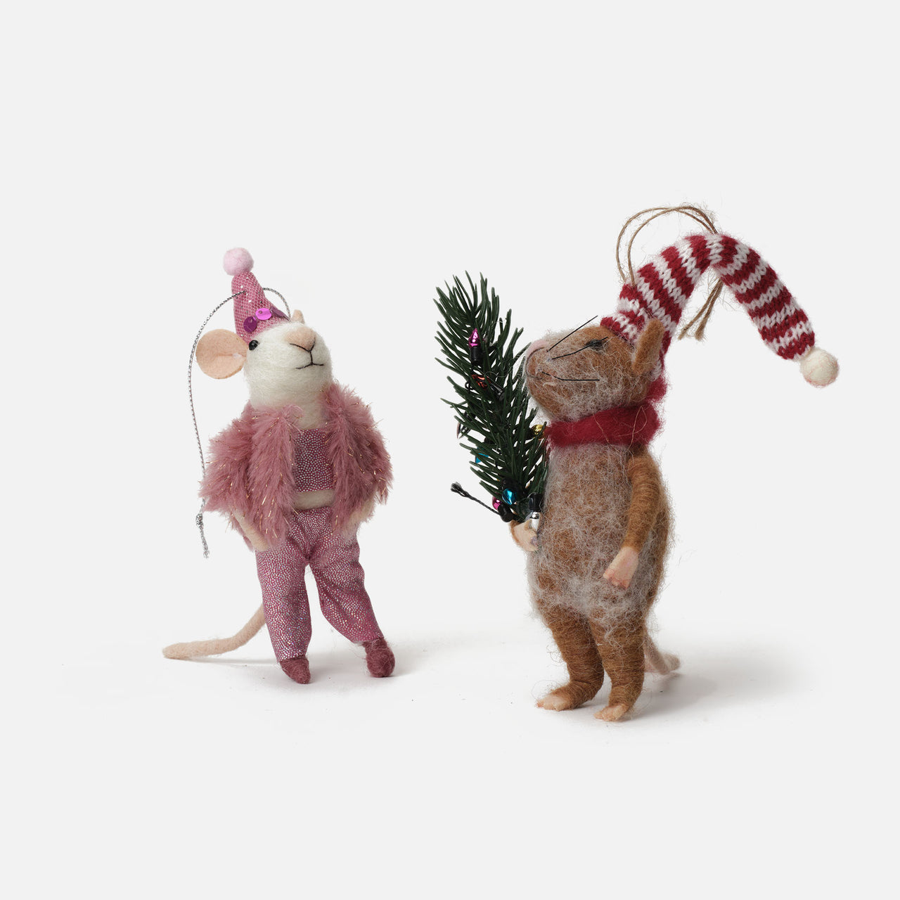 Adorno Navideño Ratones Gorrito