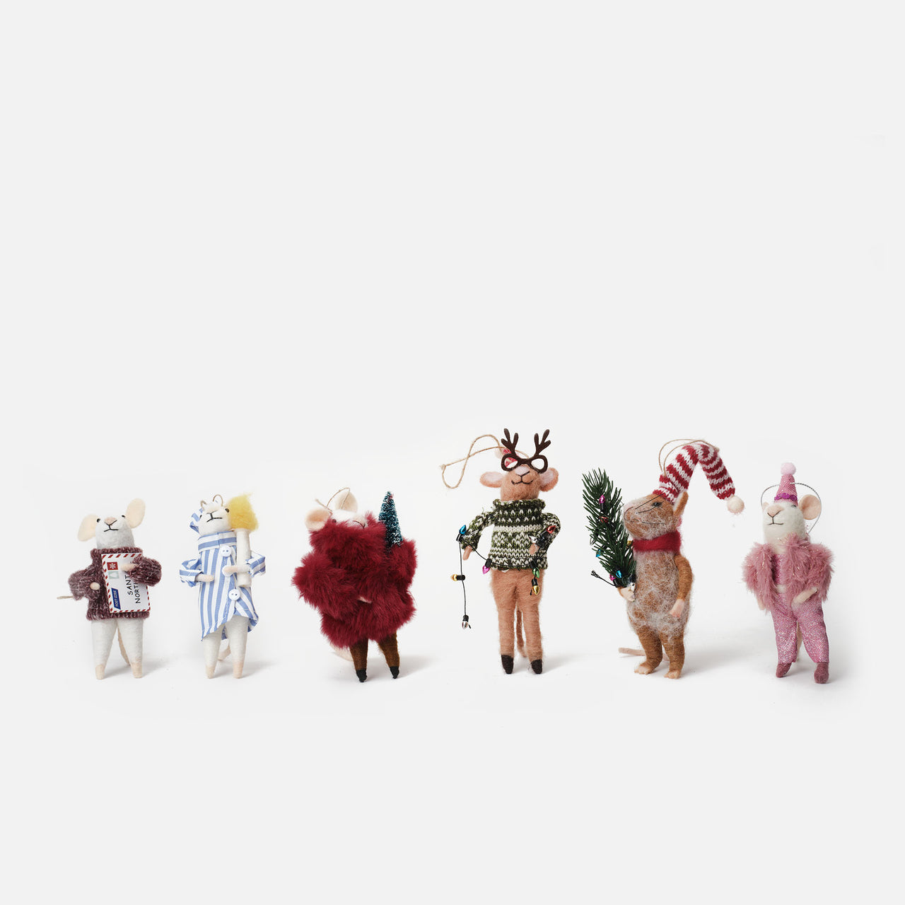 Adorno Navideño Ratones Gorrito