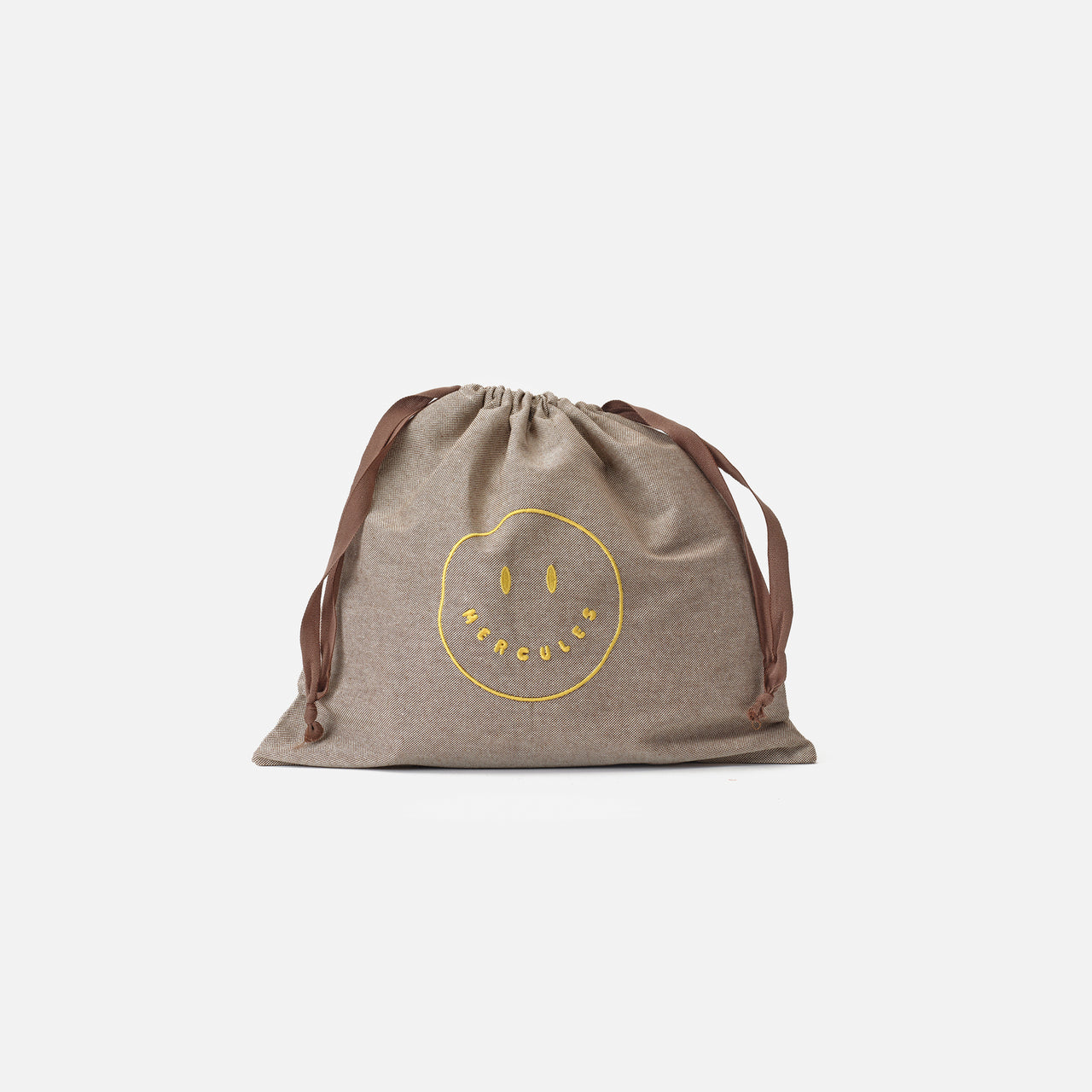 Funda bordada Smiley Marrón