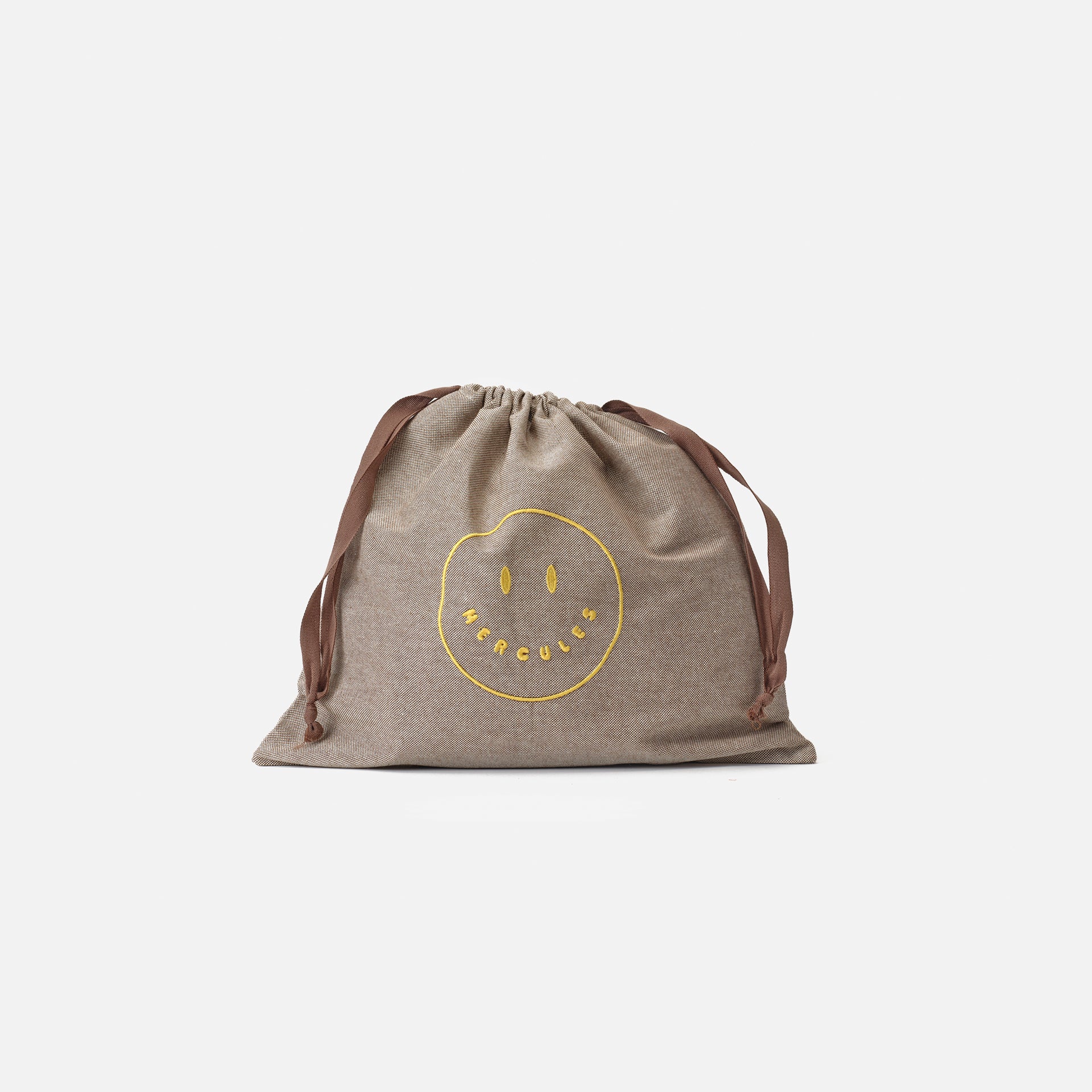 Funda bordada Smiley Marrón