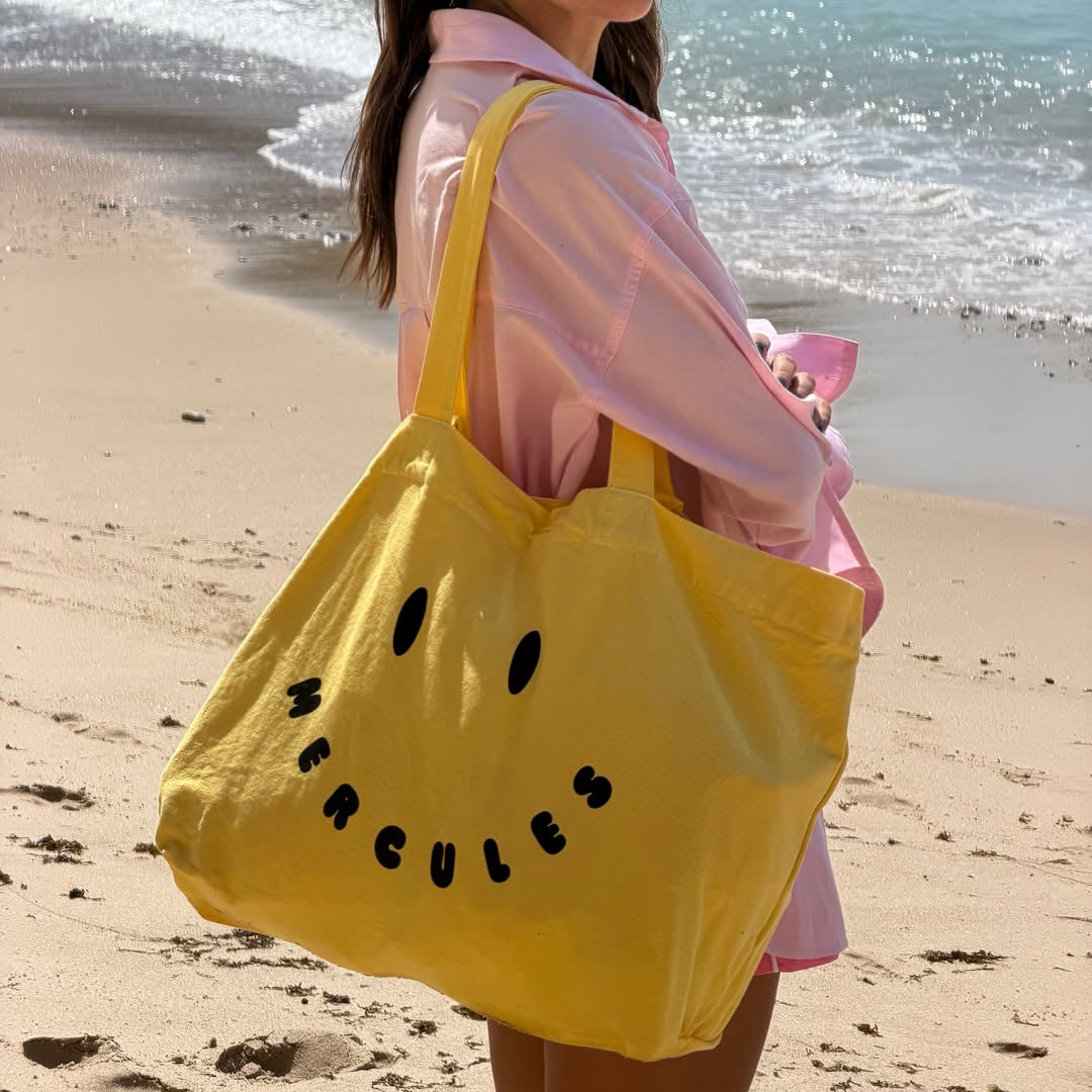 Canvas tote Smiley amarillo