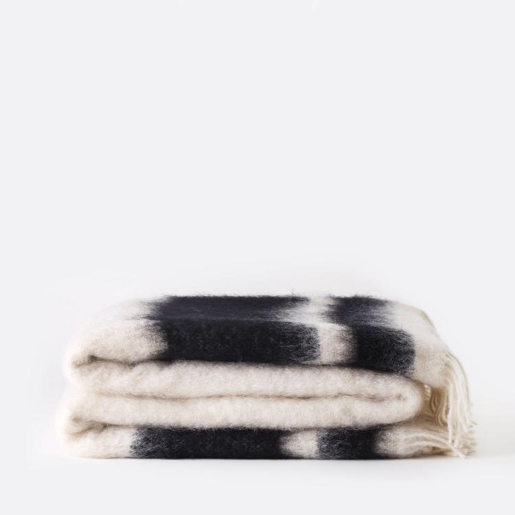 Homewear - Manta De Mohair Blanco Y Negro